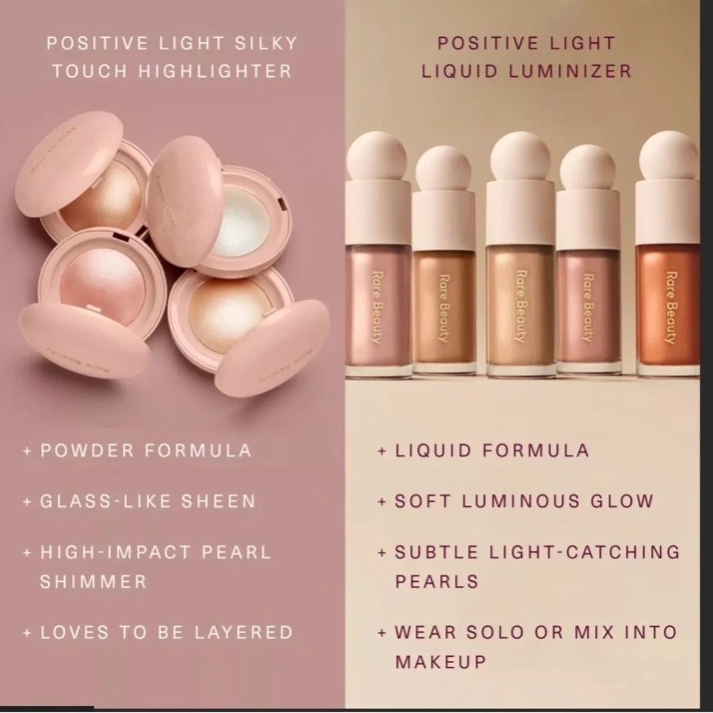 Rare Beauty FLAUNT Compact - Soft Pink and Gold